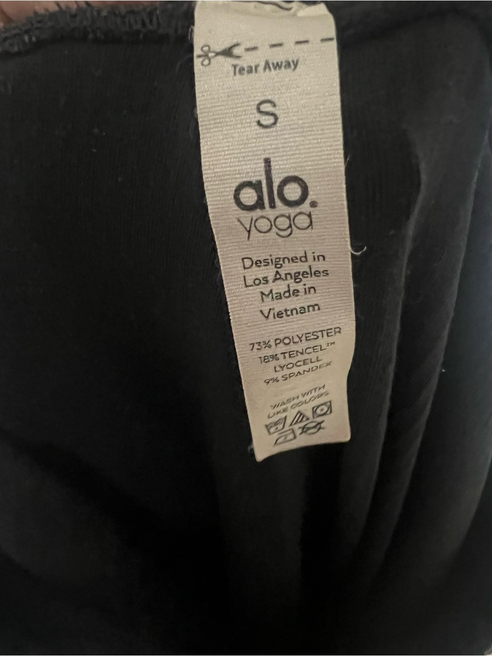 Alo Yoga Ribbed High-Waist 7/8 Blissful Legging Stretch Women's Black Size S - Picture 6 of 9